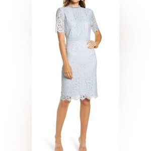 Rachel Parcell Baby Blue Lace Sheath Dress Cottagecore Romantic Spring Easter XL